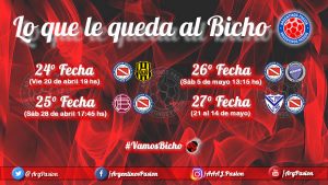 'Argentinos Juniors', 'La Paternal', 'Argentinos Pasión', 'Semillero del Mundo', 'Bichos Colorados', 'recta final', 'lo que queda', '2 en casa y 2 afuera'