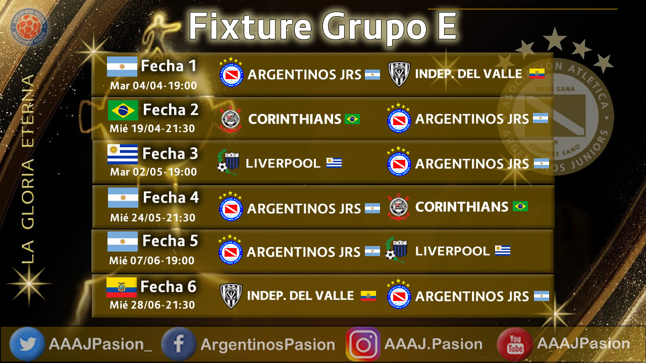 AAAJ, Argentinos Juniors, Fixture, Grupo E, Copa Libertadores 2023